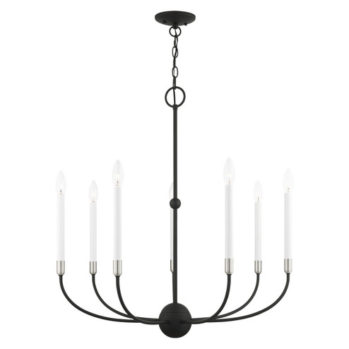 Clairmont Seven Light Chandelier in Black w/ Brushed Nickels (107|4606704)
