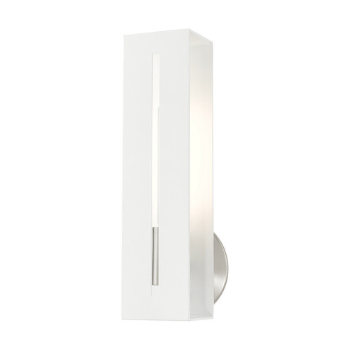 Soma One Light Wall Sconce in Textured White w/ Brushed Nickels (107|4595313)