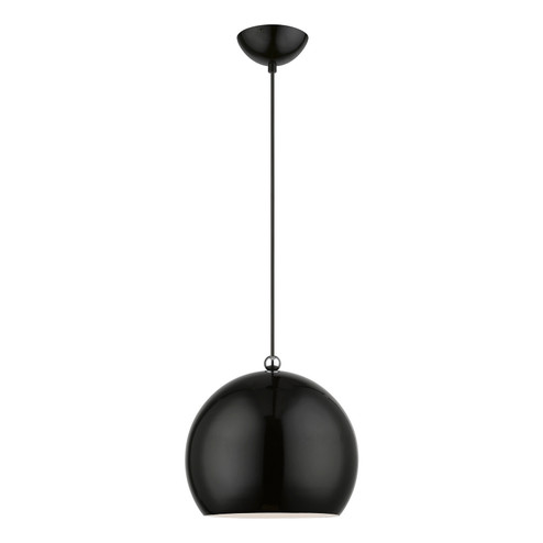 Stockton One Light Pendant in Shiny Black w/Polished Chrome (107|4548268)