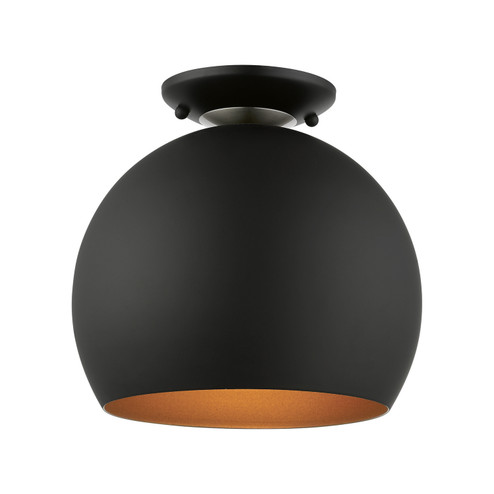Piedmont One Light Semi-Flush Mount in Black w/ Brushed Nickels (107|4339004)