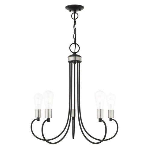 Bari Five Light Chandelier in Black w/ Brushed Nickels (107|4292504)