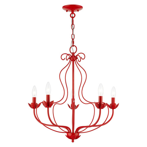 Katarina Five Light Chandelier in Shiny Red (107|4290572)