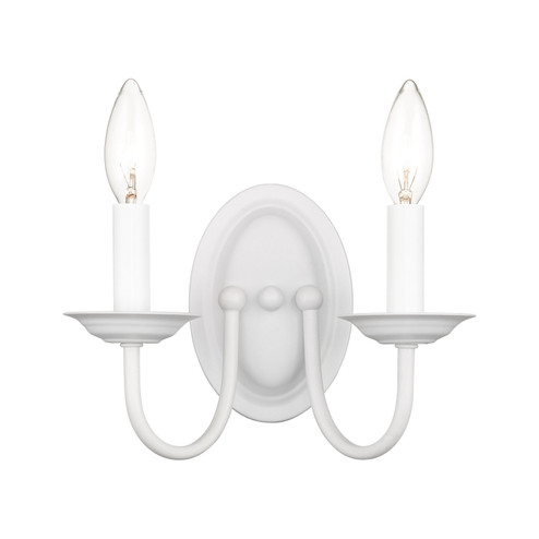Home Basics Two Light Wall Sconce in White (107|415203)