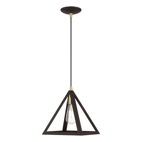 Pinnacle One Light Pendant in Bronze w/Antique Brass (107|4132907)