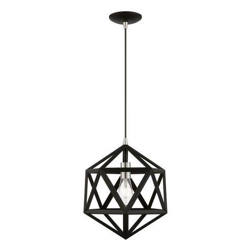 Ashland One Light Pendant in Black w/Brushed Nickel (107|4132804)