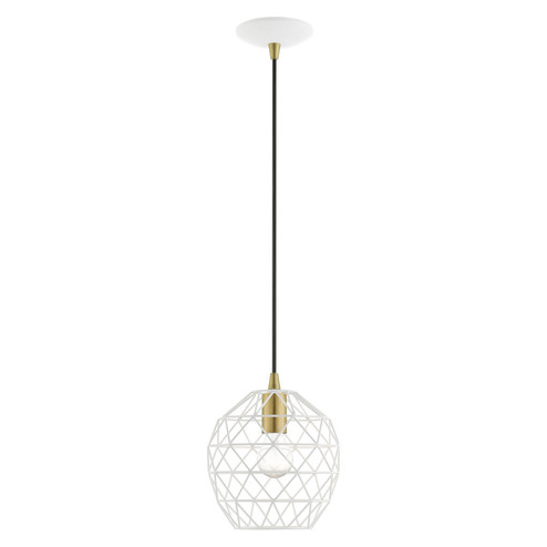Geometrix One Light Pendant in White (107|4132603)