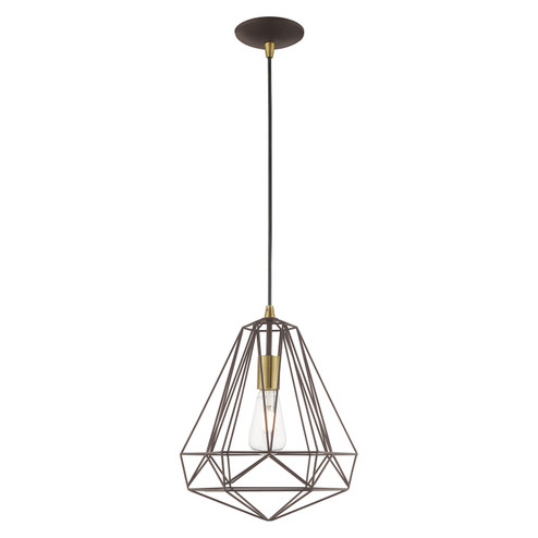 Knox One Light Mini Pendant in Bronze w/ Antique Brasss (107|4132407)