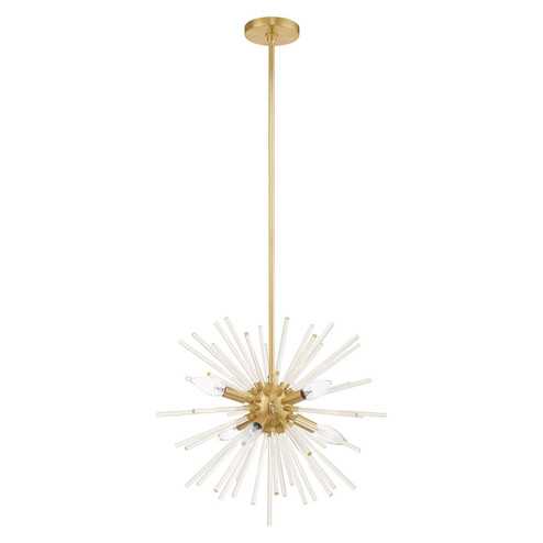 Utopia Six Light Pendant in Satin Brass (107|4125412)