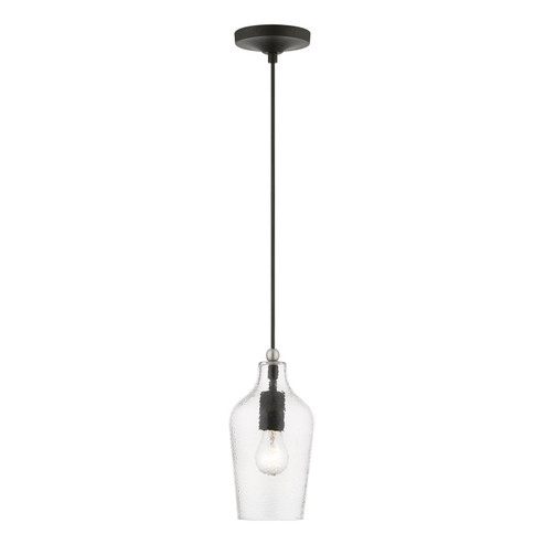 Avery One Light Mini Pendant in Black w/Brushed Nickel (107|4124004)