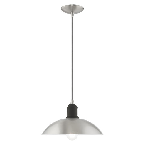 Metal Shade Mini Pendants One Light Mini Pendant in Brushed Nickel w/ Bronze (107|4119391)