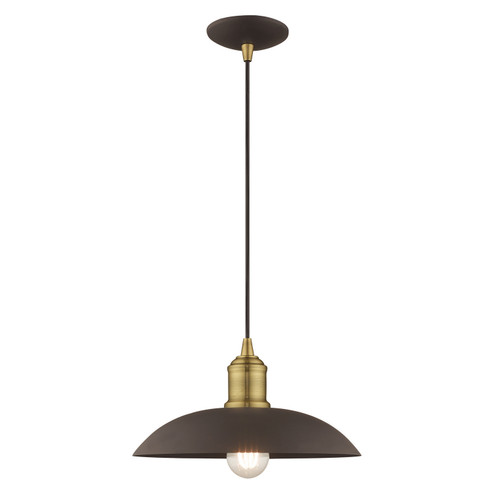 Metal Shade Mini Pendants One Light Mini Pendant in Bronze w/ Antique Brasss (107|4119307)