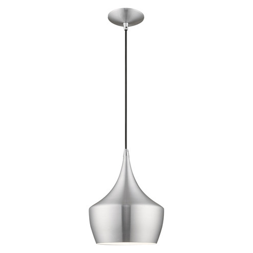 Waldorf One Light Mini Pendant in Brushed Aluminum w/ Polished Chromes (107|4118666)