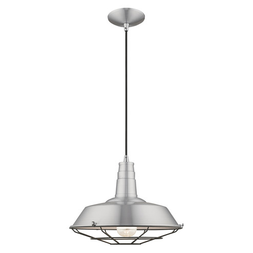 Metal Shade Mini Pendants One Light Mini Pendant in Brushed Aluminum w/ Polished Chromes (107|4118466)