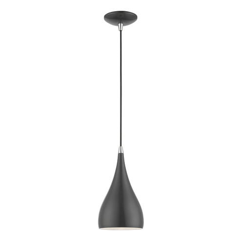 Amador One Light Mini Pendant in Shiny Dark Gray w/Polished Chrome (107|4117196)
