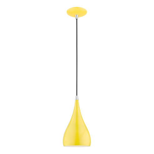 Amador One Light Mini Pendant in Shiny Yellow w/Polished Chrome (107|4117182)