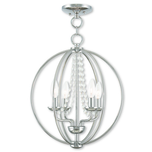 Arabella Four Light Mini Chandelier/Ceiling Mount in Polished Chrome (107|4091405)