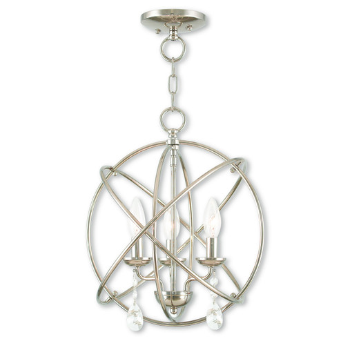 Aria Three Light Mini Chandelier/Ceiling Mount in Polished Nickel (107|4090435)