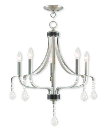Laurel Five Light Chandelier in Brushed Nickel w/ English Bronzes (107|4078591)