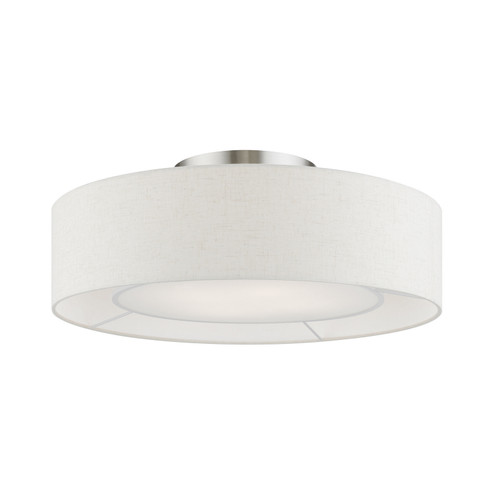 Ellsworth Four Light Semi-Flush Mount in Brushed Nickel w/Shiny White (107|4014491)