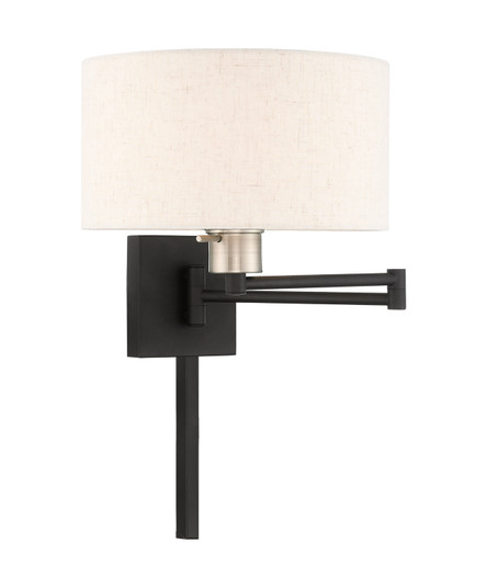 Swing Arm Wall Lamps One Light Swing Arm Wall Lamp in Black w/ Brushed Nickel (107|4003704)