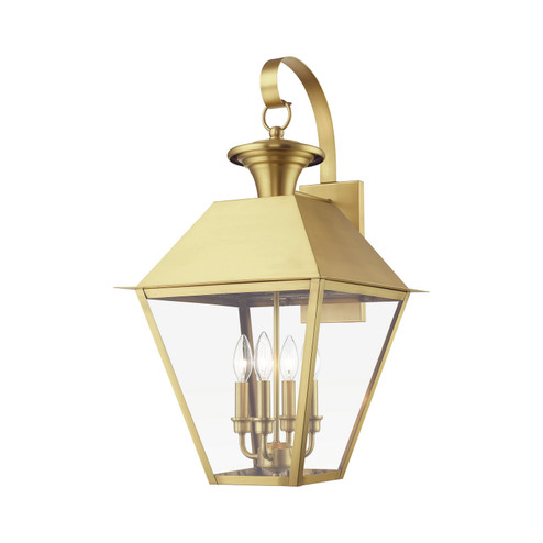 Wentworth Four Light Outdoor Wall Lantern in Natural Brass (107|2722208)