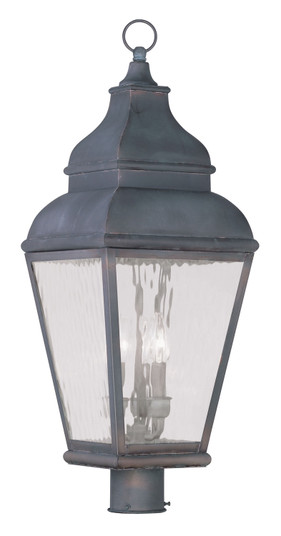 Exeter Three Light Post-Top Lanterm in Charcoal (107|260661)