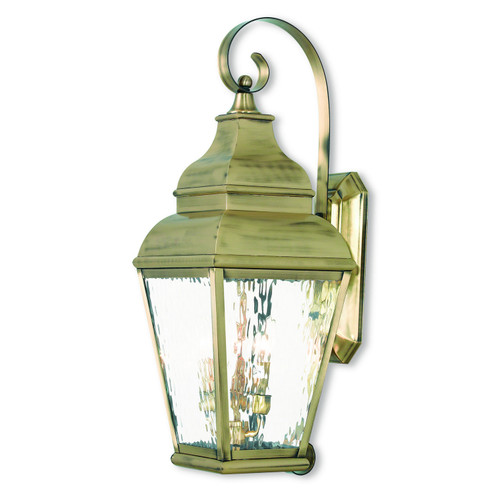 Exeter Three Light Outdoor Wall Lantern in Antique Brass (107|260501)