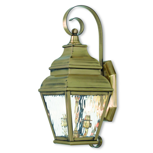 Exeter Two Light Outdoor Wall Lantern in Antique Brass (107|260201)