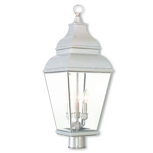 Exeter Three Light Post-Top Lanterm in Brushed Nickel (107|259491)
