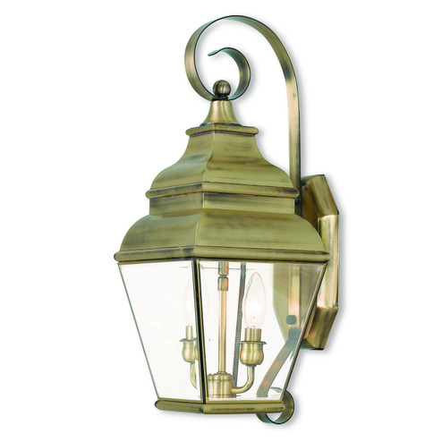 Exeter Two Light Outdoor Wall Lantern in Antique Brass (107|259101)