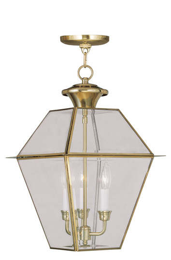 Westover Three Light Outdoor Pendant in Polished Brass (107|238502)