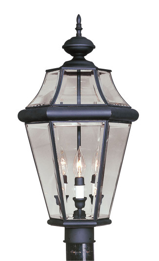 Georgetown Three Light Post-Top Lanterm in Black (107|236404)
