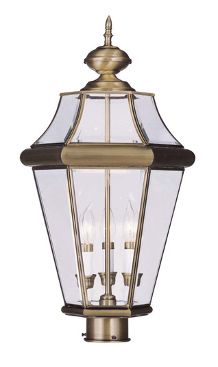 Georgetown Three Light Post-Top Lanterm in Antique Brass (107|236401)