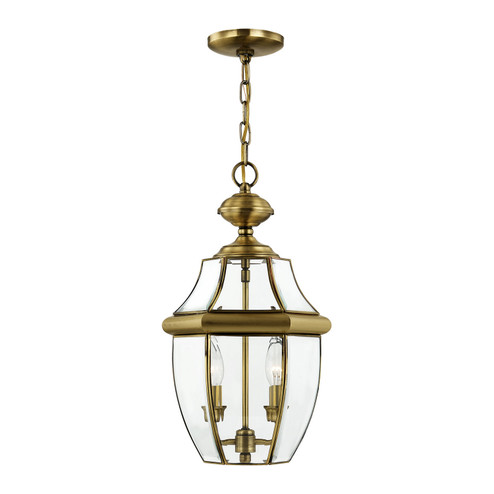 Monterey Two Light Outdoor Pendant in Antique Brass (107|225501)