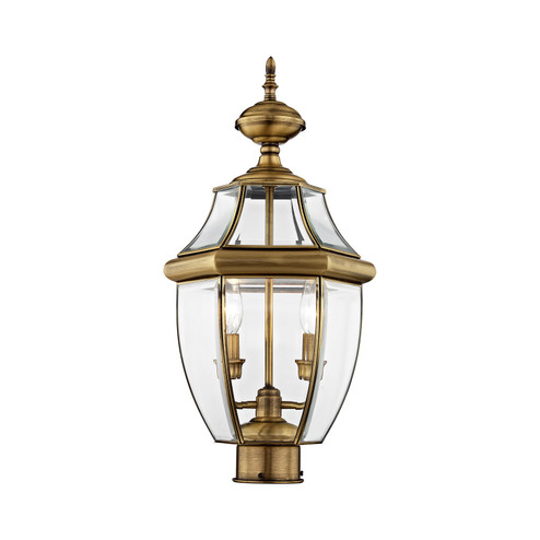 Monterey Two Light Outdoor Post Lantern in Antique Brass (107|225401)
