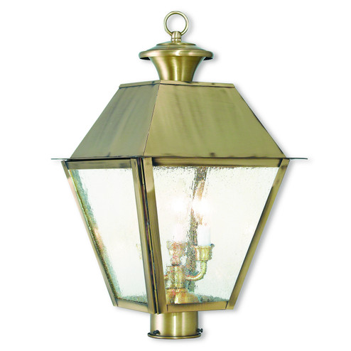 Mansfield Three Light Post-Top Lanterm in Antique Brass (107|216901)