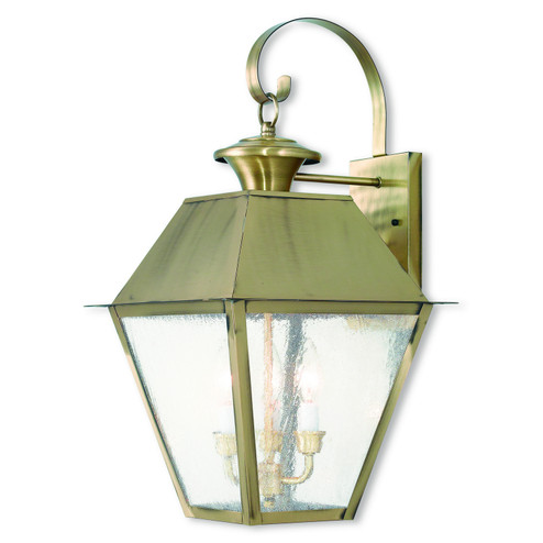 Mansfield Three Light Outdoor Wall Lantern in Antique Brass (107|216801)