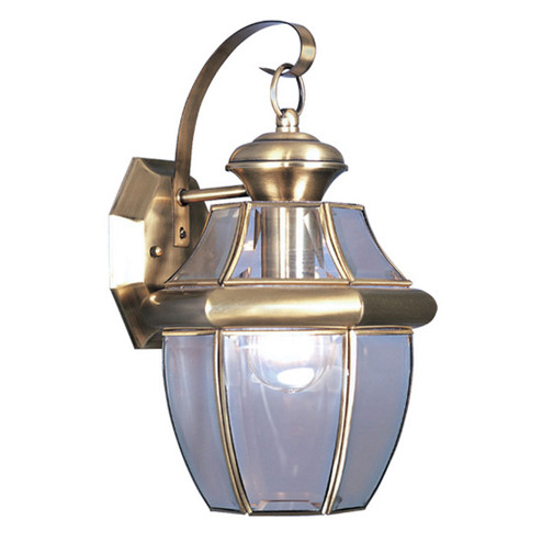 Monterey One Light Outdoor Wall Lantern in Antique Brass (107|215101)