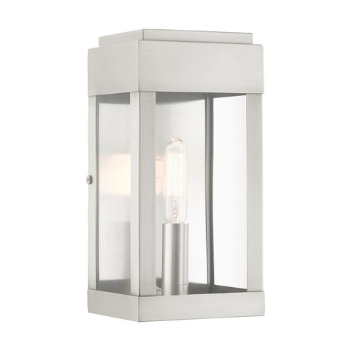 York One Light Outdoor Wall Lantern in Brushed Nickel w/ Brushed Nickel Stainless Steel (107|2123191)