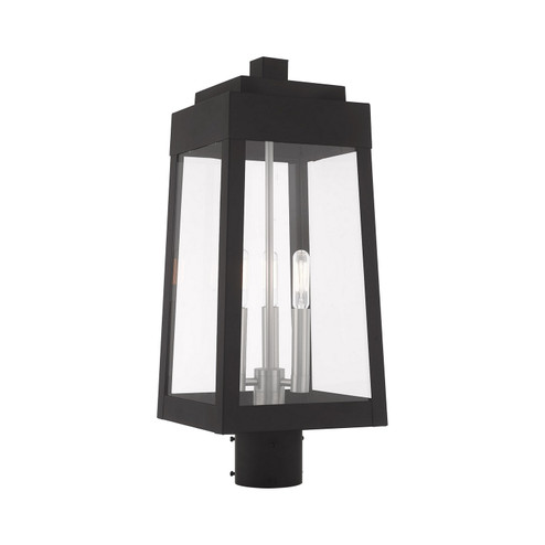 Oslo Three Light Post-Top Lanterm in Black w/ Brushed Nickels (107|2085604)