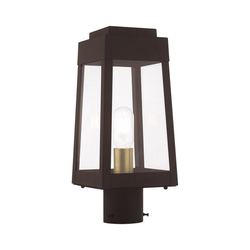 Oslo One Light Outdoor Post-Top Lanterm in Bronze w/ Antique Brasss (107|2085307)
