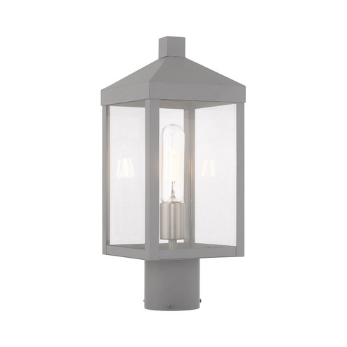 Nyack One Light Outdoor Post-Top Lanterm in Nordic Gray w/ Brushed Nickels (107|2059080) Nyack One Light Outdoor Post-Top Lanterm in Nordic Gray w/ Brushed Nickels (107|2059080)