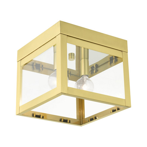 Nyack Two Light Flush Mount in Satin Brass (107|2058812)