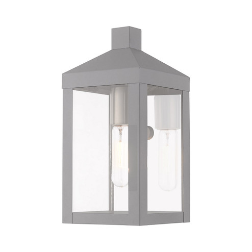 Nyack One Light Outdoor Wall Lantern in Nordic Gray w/ Brushed Nickels and Polished Chrome Stainless Steel (107|2058180)