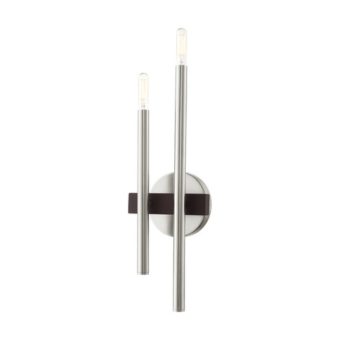 Denmark Two Light Wall Sconce in Brushed Nickel w/ Bronzes (107|1558291)