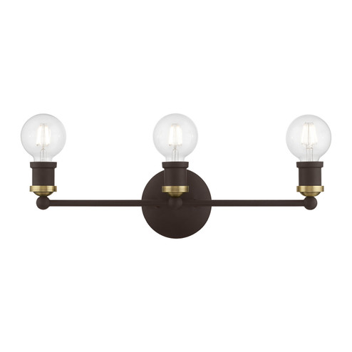 Lansdale Three Light Vanity Sconce in Bronze w/Antique Brass (107|1442307)