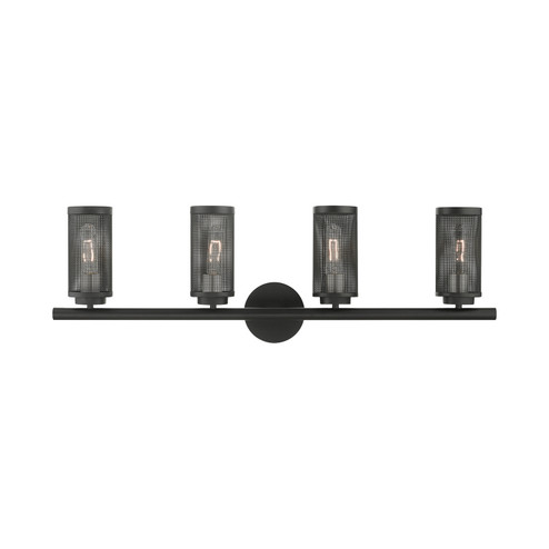 Industro Four Light Vanity in Black w/ Brushed Nickels (107|1412404)