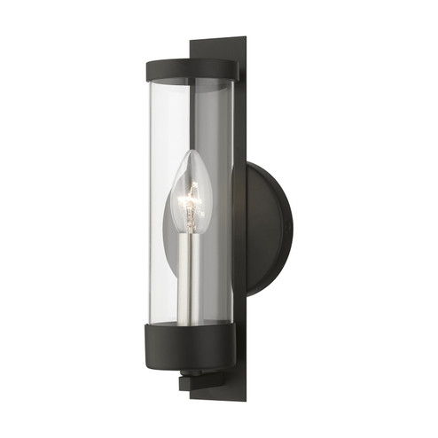 Castleton One Light Wall Sconce in Black w/Brushed Nickel Candle (107|1014104)