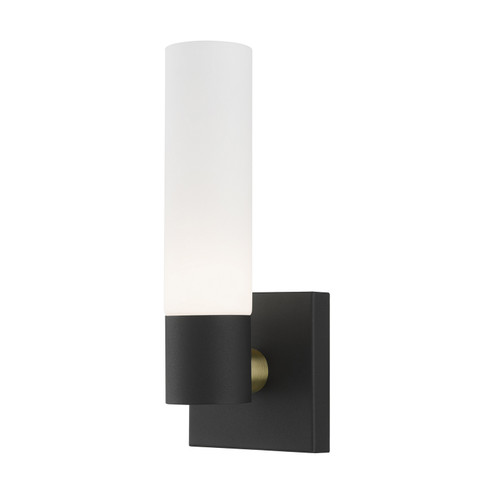 Aero One Light Wall Sconce in Textured Black w/ Antique Brass (107|1010114)