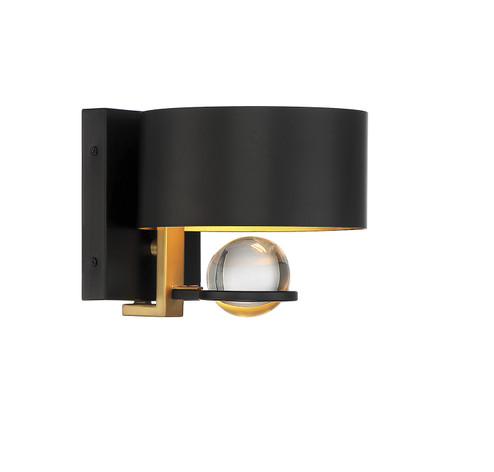 Chambord One Light Wall Sconce in Vintage Black W/ Warm Brass (159|V6L92925151)